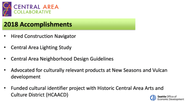 Central District, Hill part of Seattle neighborhood economic development  grants 